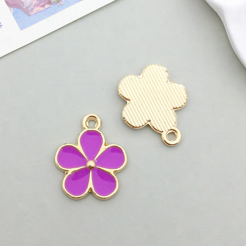 Wholesale Mix 30 Purple Drip Oil Alloy Cute Cartoon Simulation Animal Pendant
