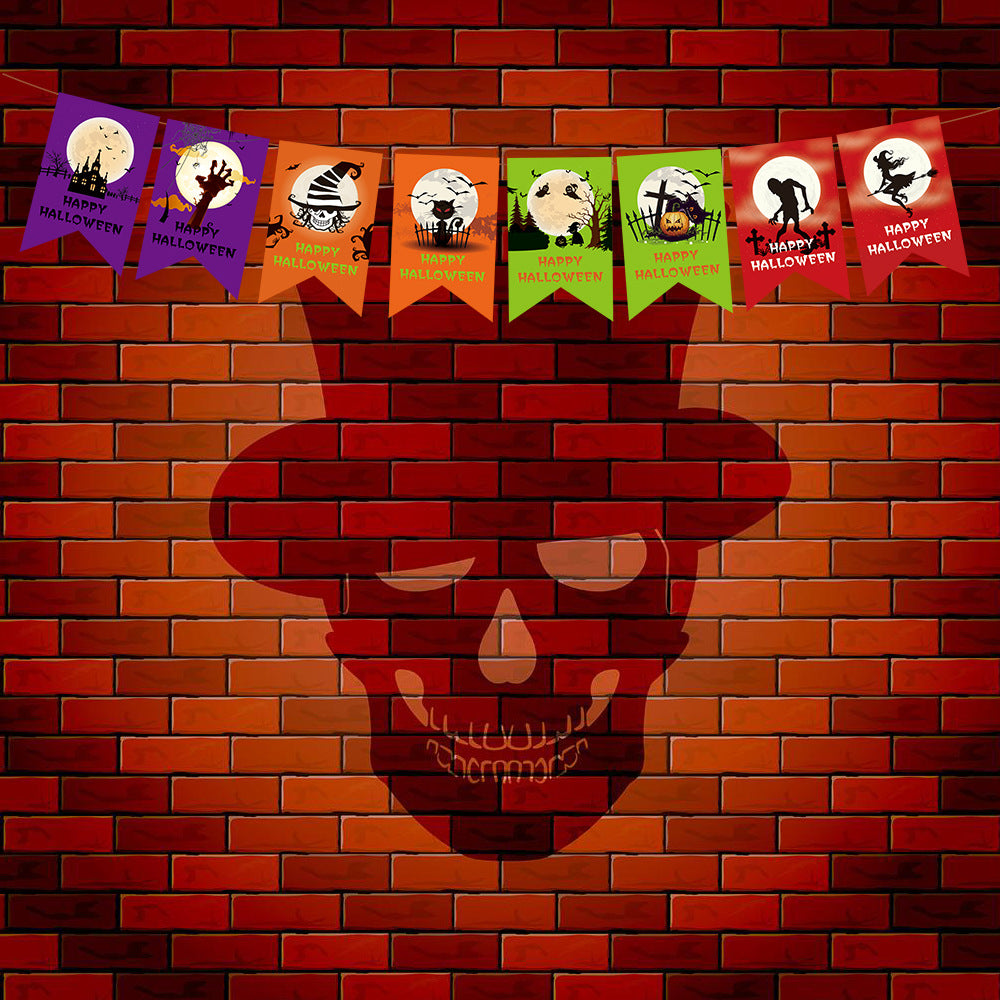 Wholesale  Flag Pendant Pumpkin Paper Flower Party Supplies Scene Layout  Decoration Triangle