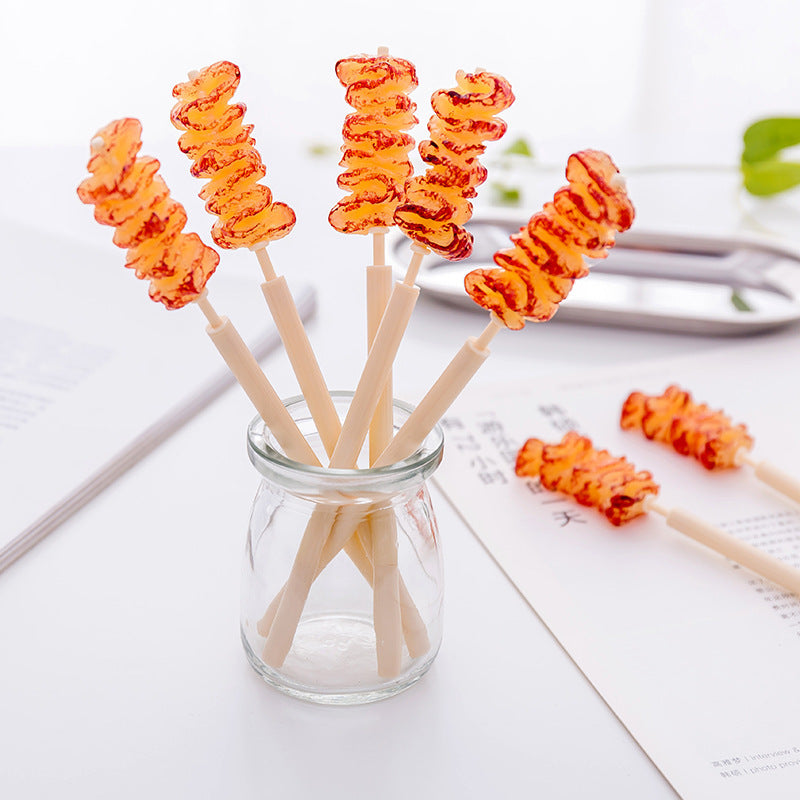 Wholesale Plastic Simulation Barbecue Skewers, Lamb Skewers, Ballpoint Pens with Shape
