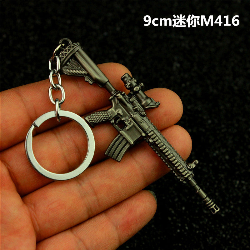 Wholesale  Helmet Flat Bottom Pot Backpack Signal Small Gun Keychain Metal Crafts Office Culture