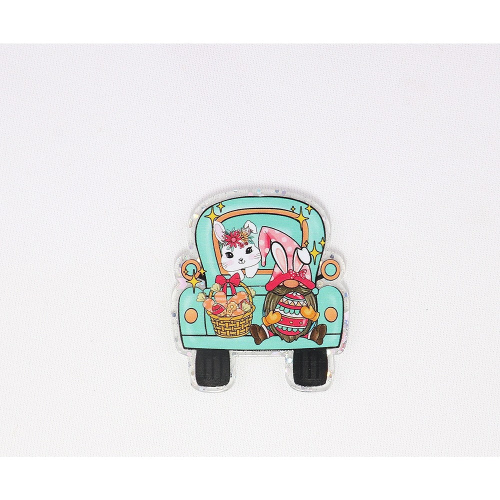 Wholesale 10pcs Easter Cartoon Rabbit Acrylic Cute DIY Patch Accessories