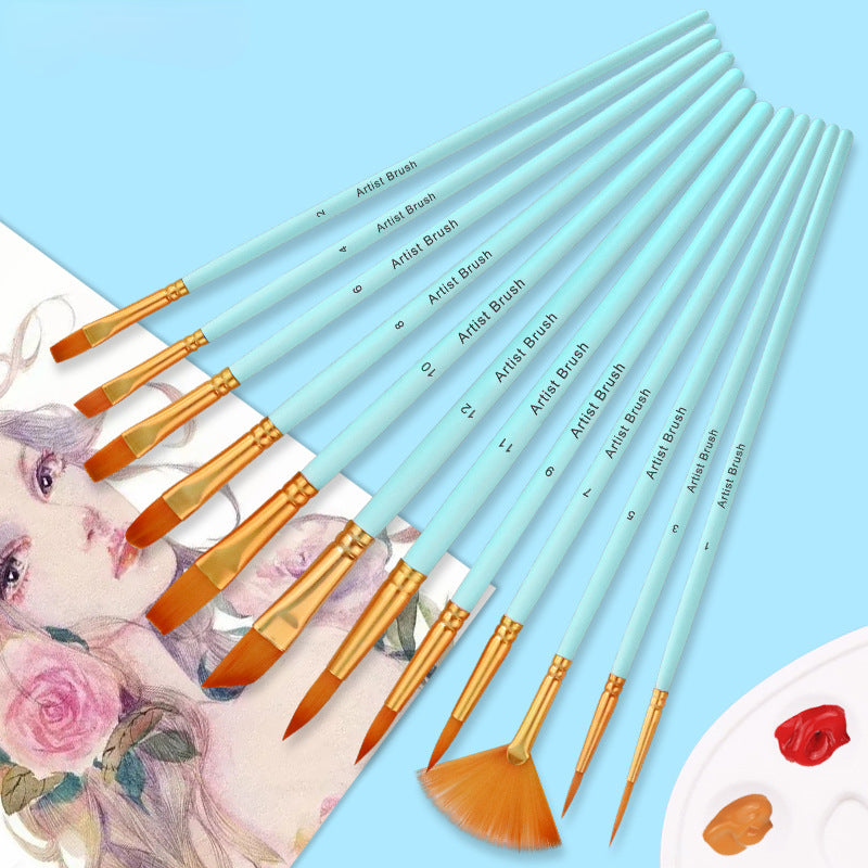 Wholesale Nylon Wool Watercolor Painting Brushes, Art Paintings, Macaron Color Line Markers