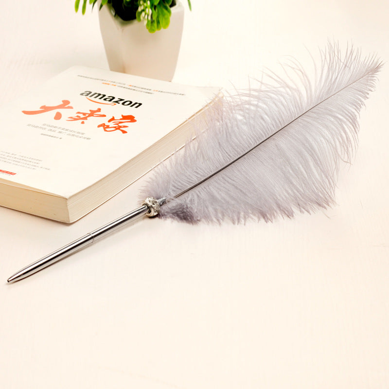 Wholesale 40cm Creative Colored Metal Ball Black Refill Feather Pen