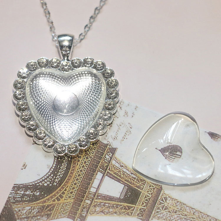 Wholesale 10PCS/PACK Alloy 25mm Heart-shaped Base