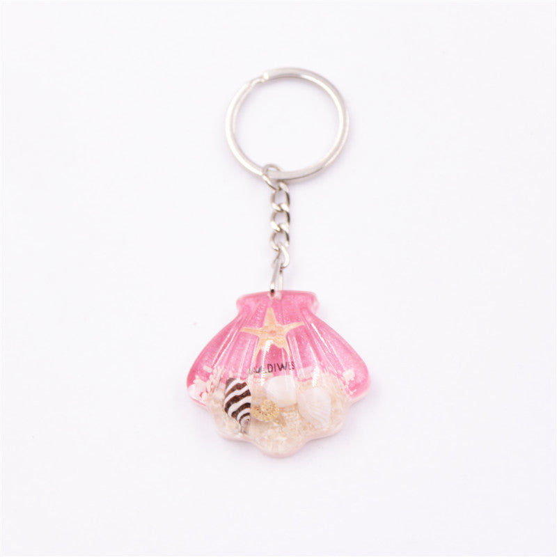 Wholesale 6PCS Shell Shape Luminous Starfish Keychain