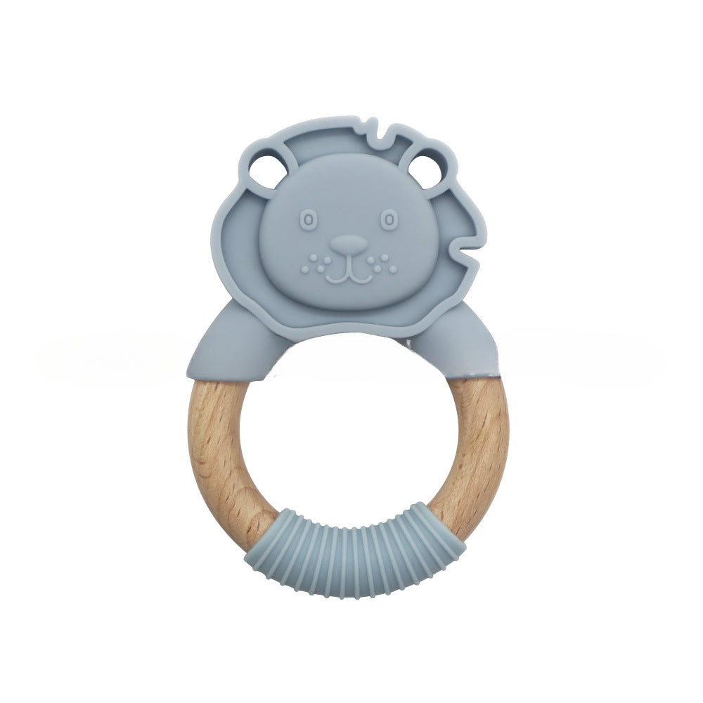 Wholesale 10PCS/PACK Silicone Half Wooden Ring Teething Stick Baby Teether