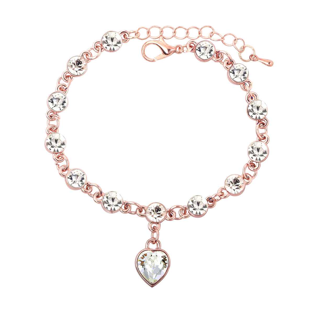 Wholesale Rose Heart Azusa Alloy Bracelet