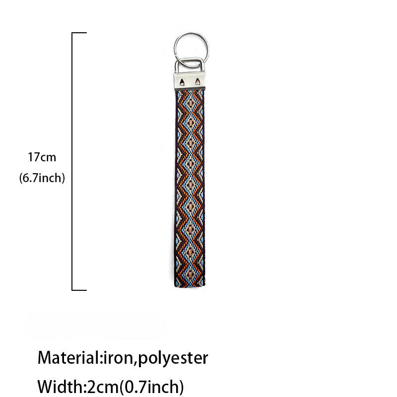 Wholesale Cotton Ethnic Embroidery Handmade Pendant Retro Wristband Keychain