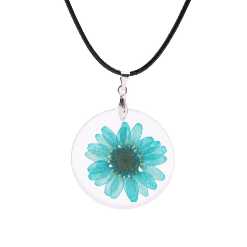 Wholesale 6pcs Epoxy Fashion Daisy Dried Flower Necklace
