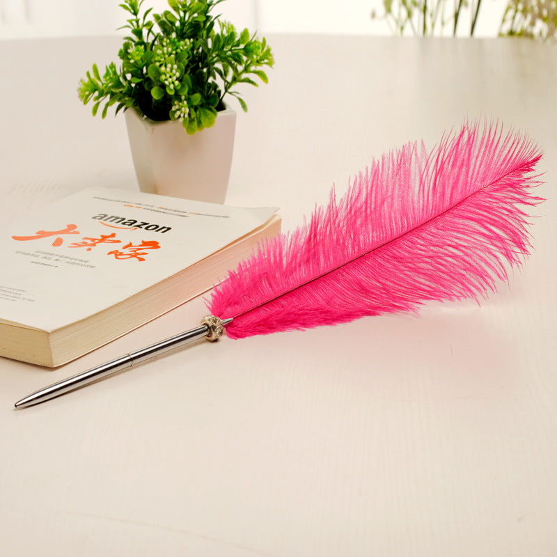 Wholesale 40cm Creative Colored Metal Ball Black Refill Feather Pen