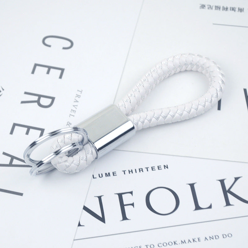 Wholesale Dynamic Rope Double Ring Leather Key Ring