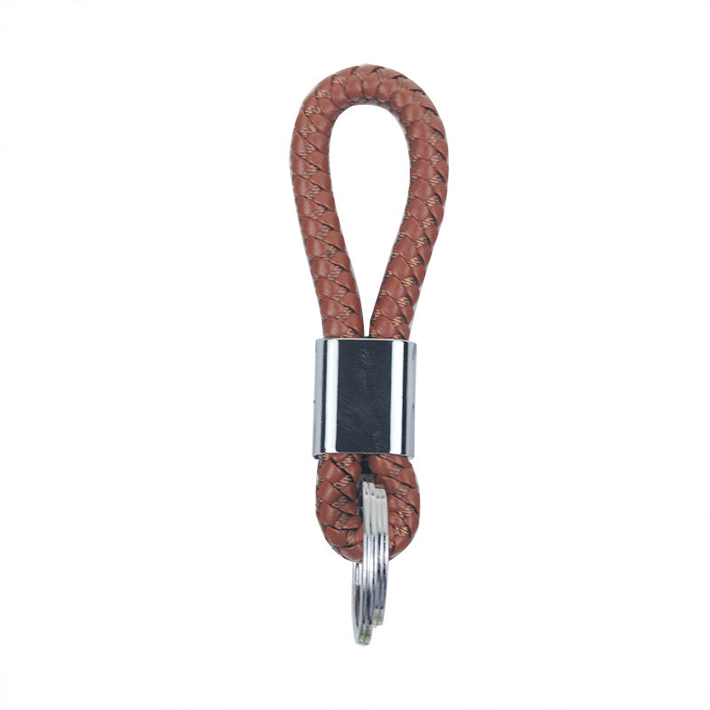 Wholesale Dynamic Rope Double Ring Leather Key Ring