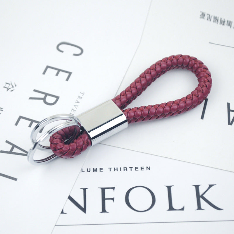 Wholesale Dynamic Rope Double Ring Leather Key Ring