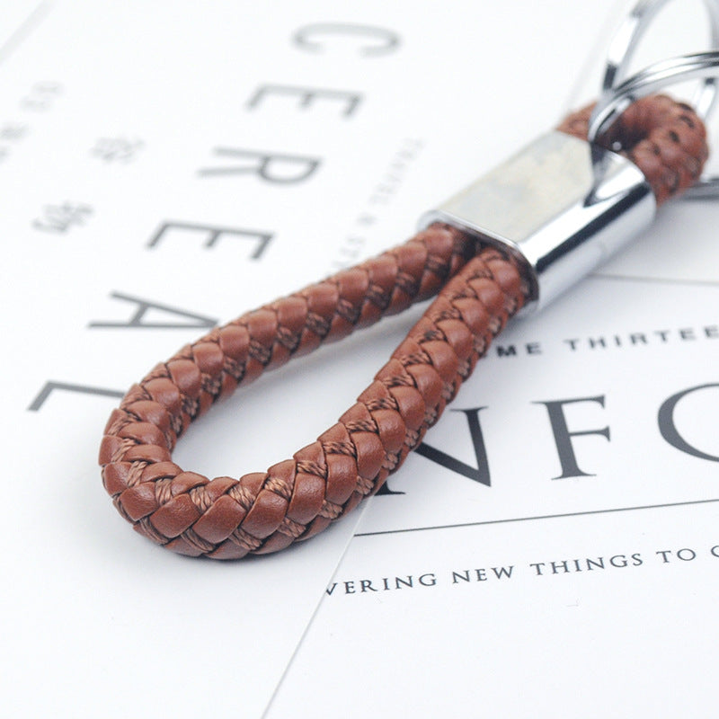 Wholesale Dynamic Rope Double Ring Leather Key Ring