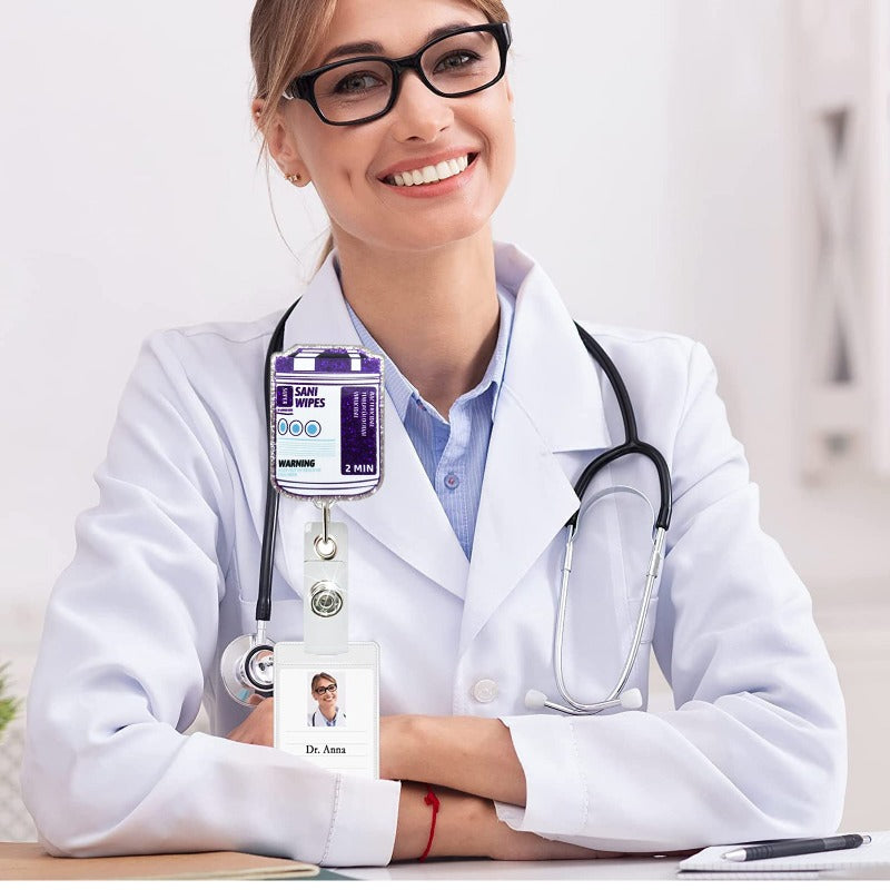 Wholesale Acrylic Skull Alligator Clip Retractable Badge Reel Easy Pull Buckle