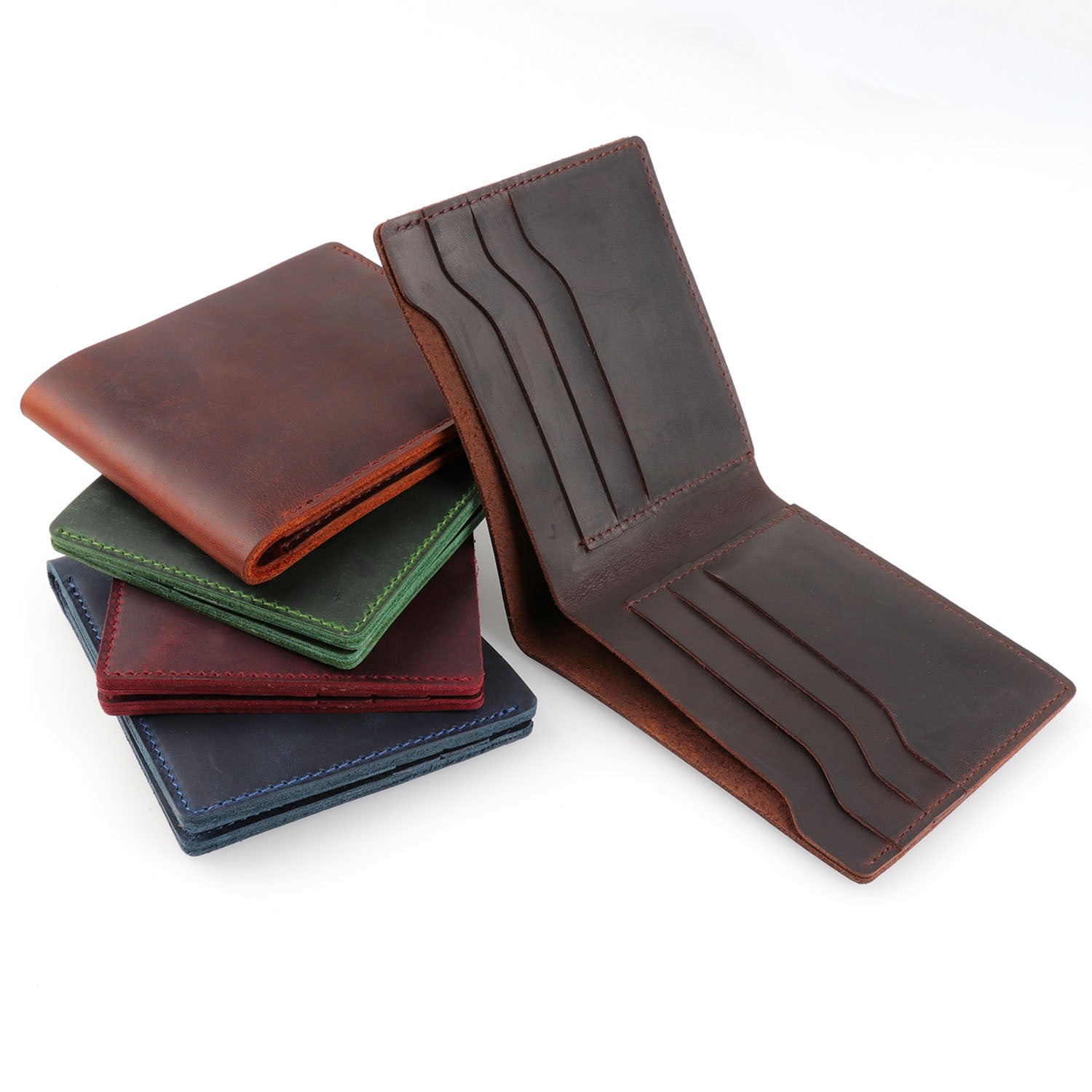Wholesale Multi-card Slot Retro Simple Top Layer Cowhide Wallet