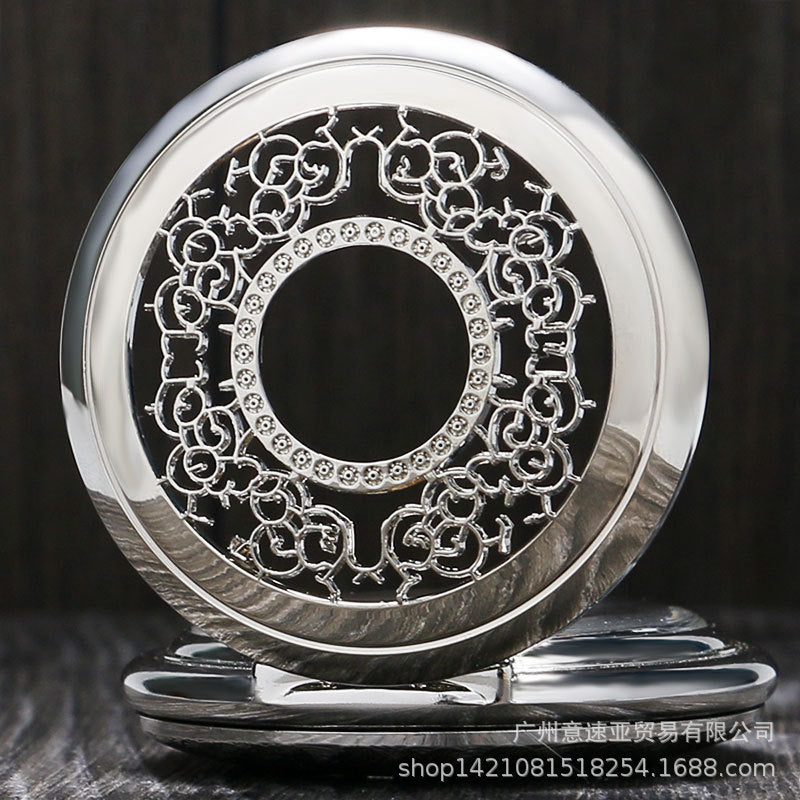 Wholesale  Fashion Hollow Window Flower Manual Mechanical Pocket Watch Roman Literal Men's Gift Watch