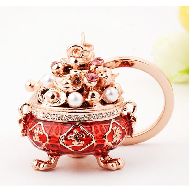 Wholesale Pink Diamond Koala Bear Metal Keychain