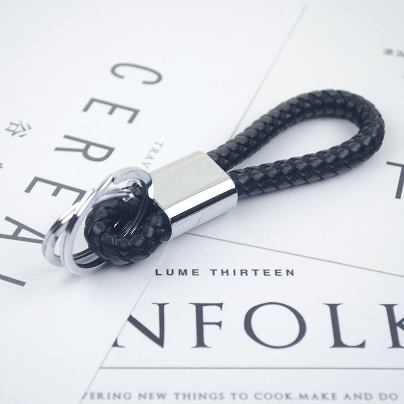 Wholesale Dynamic Rope Double Ring Leather Key Ring