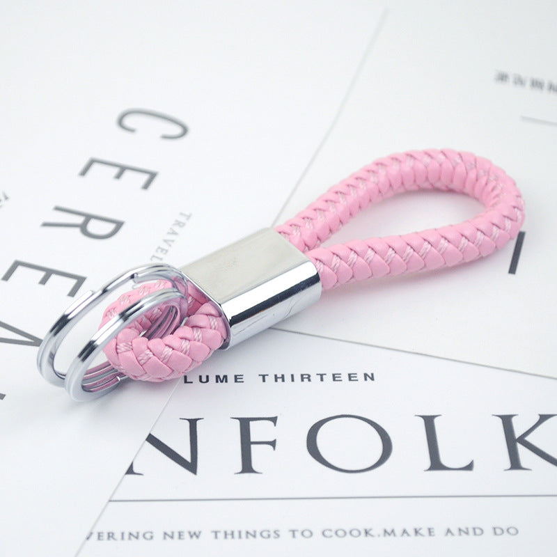 Wholesale Dynamic Rope Double Ring Leather Key Ring