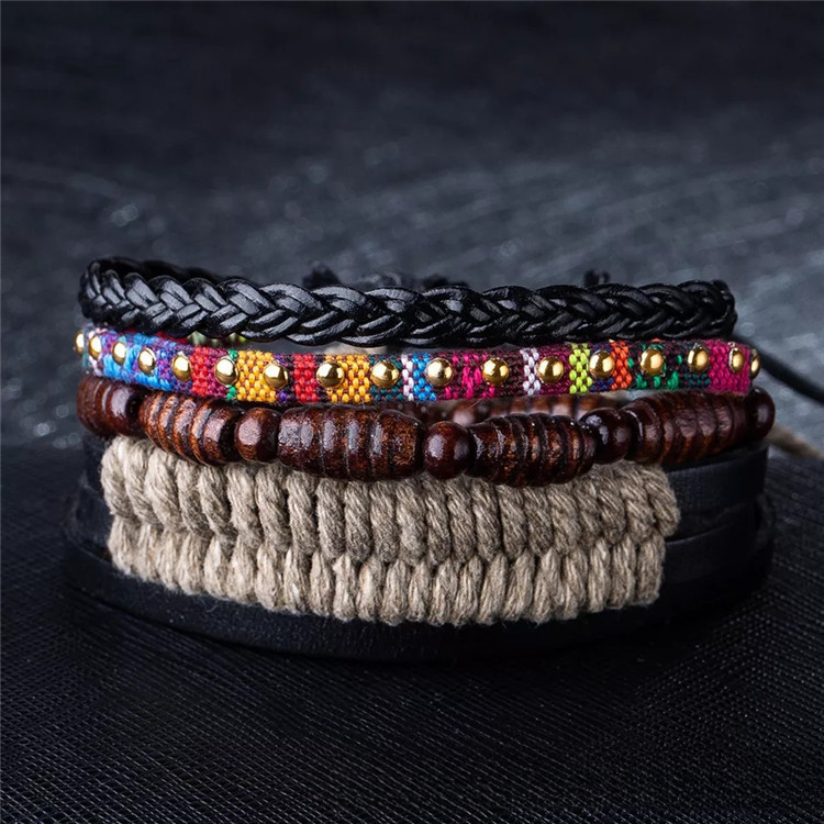 Juego de pulseras hechas a mano de mezclilla de mezclilla al por mayor