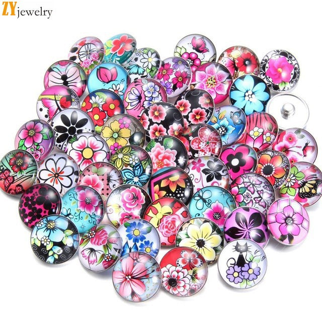 Wholesale 10pcs18MM Alloy Bracelet Pendant Exotic Glass DIY Buckle Jewelry Buckle