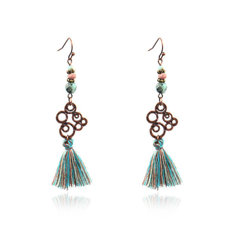 Wholesale Retro Tassel Fashion Exaggerated Long Earrings