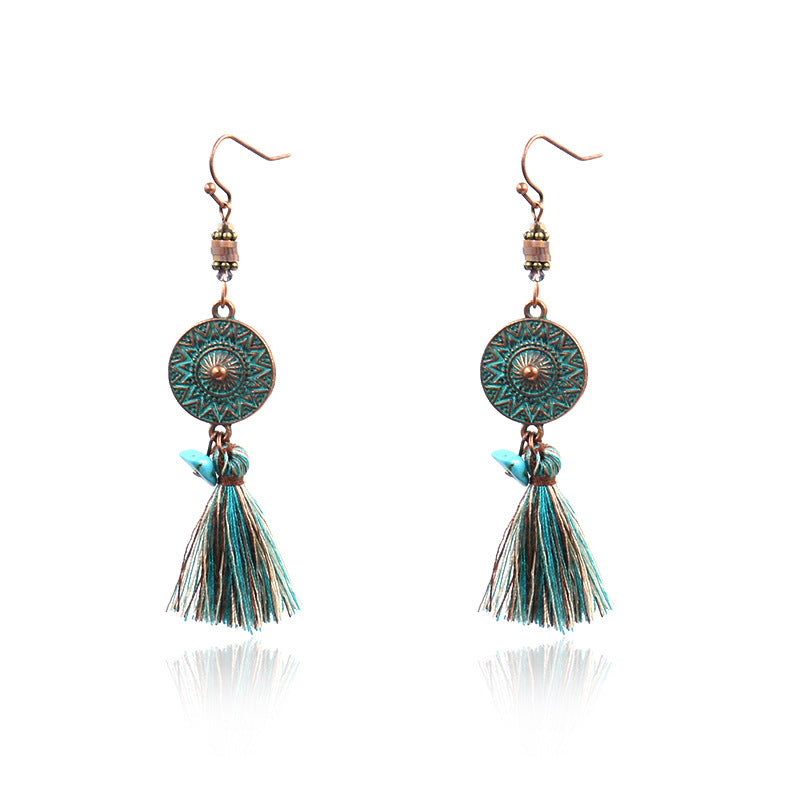 Wholesale Retro Tassel Fashion Exaggerated Long Earrings