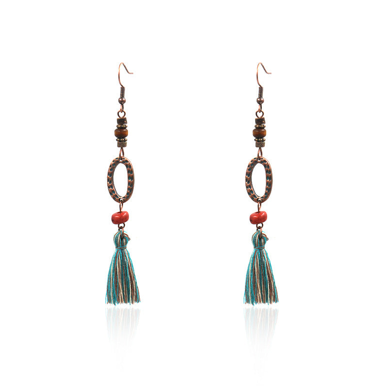 Wholesale Retro Tassel Fashion Exaggerated Long Earrings