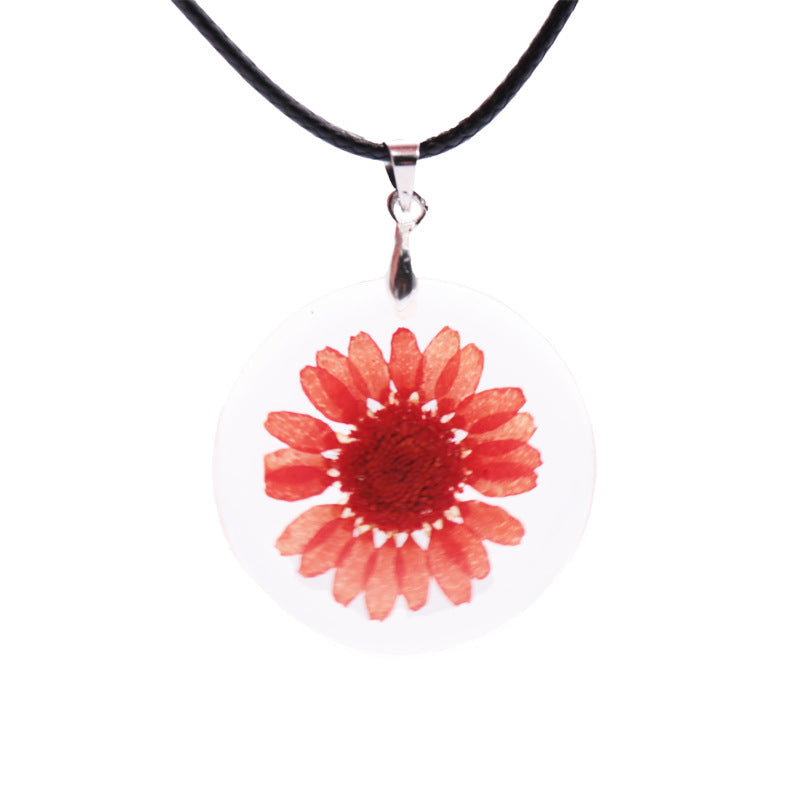 Wholesale 6pcs Epoxy Fashion Daisy Dried Flower Necklace