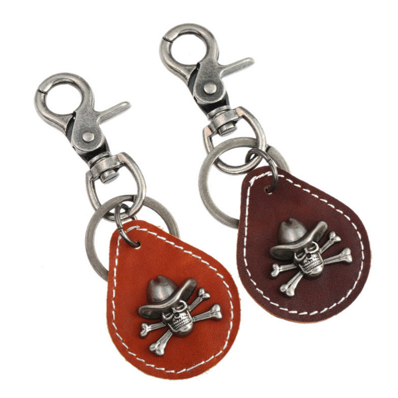 Wholesale Retro Skeleton Cowhide Keychain