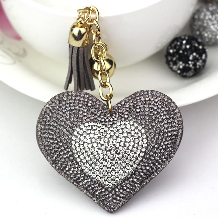 Wholesale Valentine's Day Double Color Peach Heart Keychain