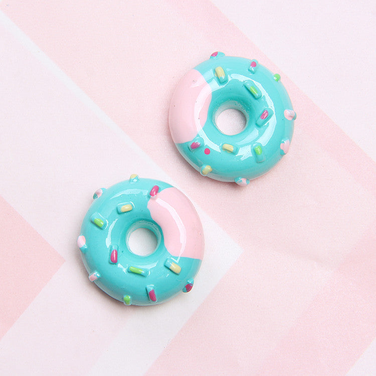 Wholesale Simulation donut food toy DIY resin accessories shoe buckle No Hole