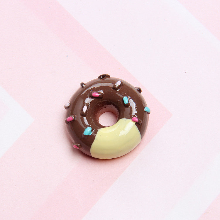 Wholesale Simulation donut food toy DIY resin accessories shoe buckle No Hole
