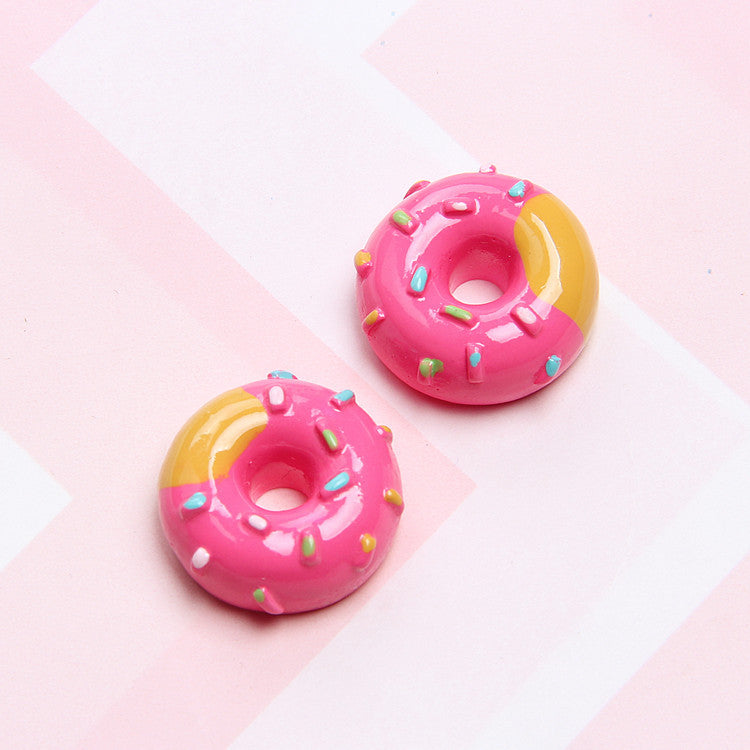 Wholesale Simulation donut food toy DIY resin accessories shoe buckle No Hole