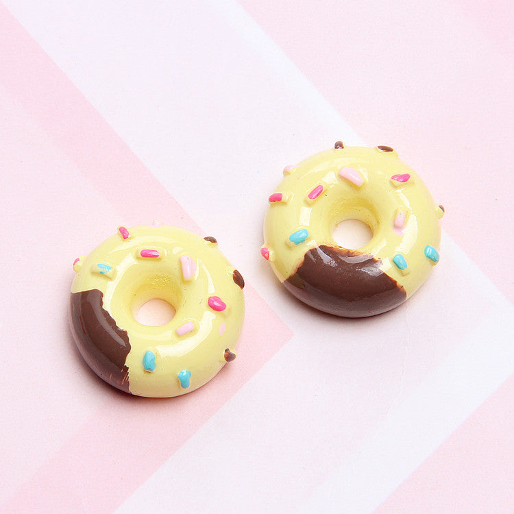 Wholesale Simulation donut food toy DIY resin accessories shoe buckle No Hole
