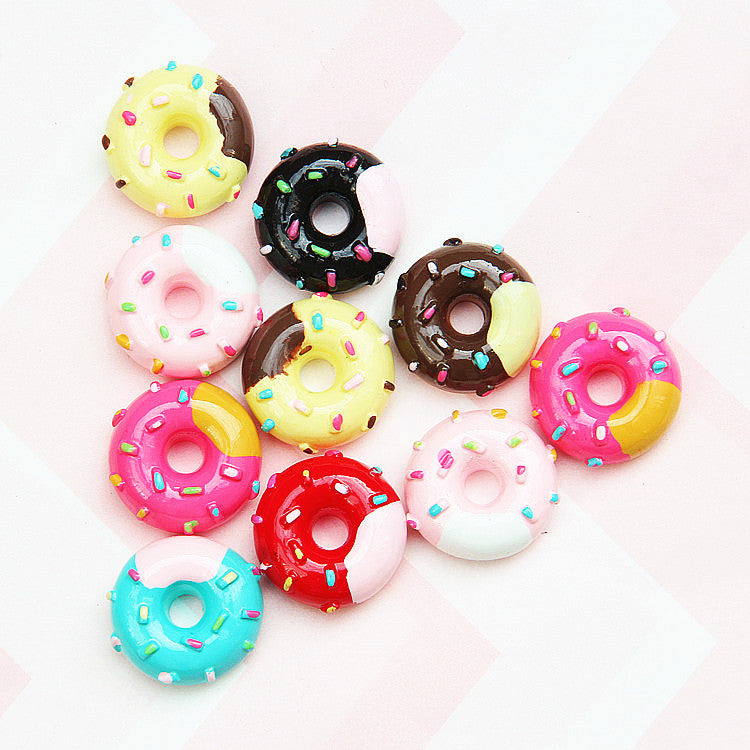 Wholesale Simulation donut food toy DIY resin accessories shoe buckle No Hole