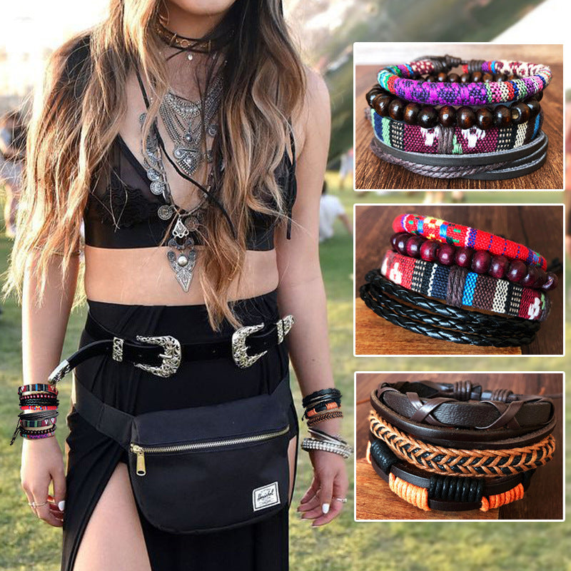 Wholesale Bohemian Vintage Woven Wax Rope DIY Bracelet