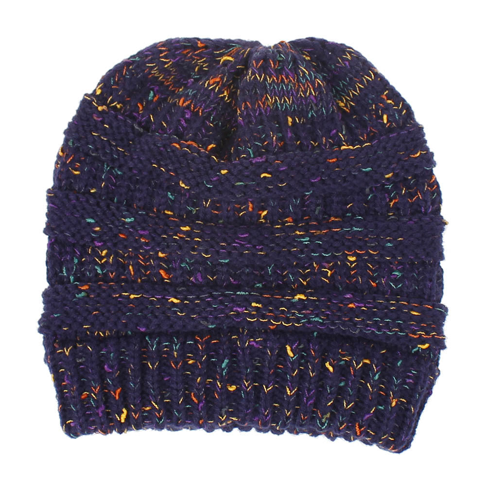 Wholesale Autumn and Winter Dotted Yarn Patterns Acrylic Wool Knitted Women's Hat