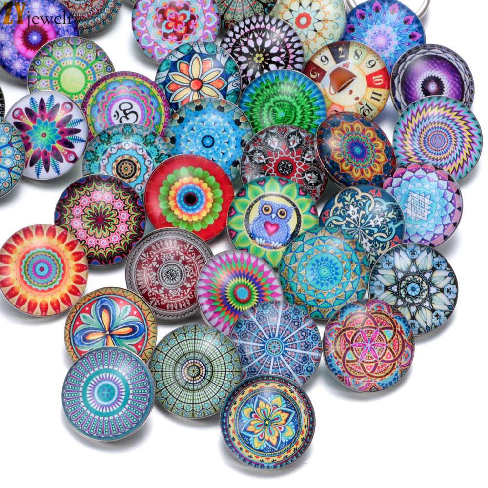 Wholesale 10pcs18MM Alloy Bracelet Pendant Exotic Glass DIY Buckle Jewelry Buckle