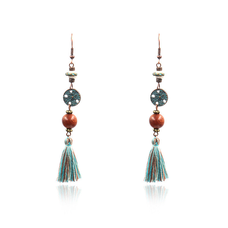 Wholesale Retro Tassel Fashion Exaggerated Long Earrings
