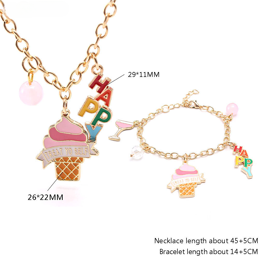 Wholesale Ice Cream Drip Oil Alloy Pendant Bracelet