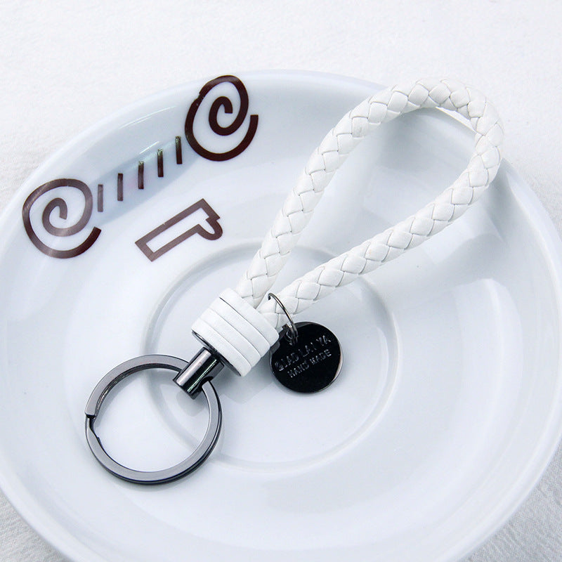 Wholesale PU Woven Hanging Rope Zinc Alloy Keychain