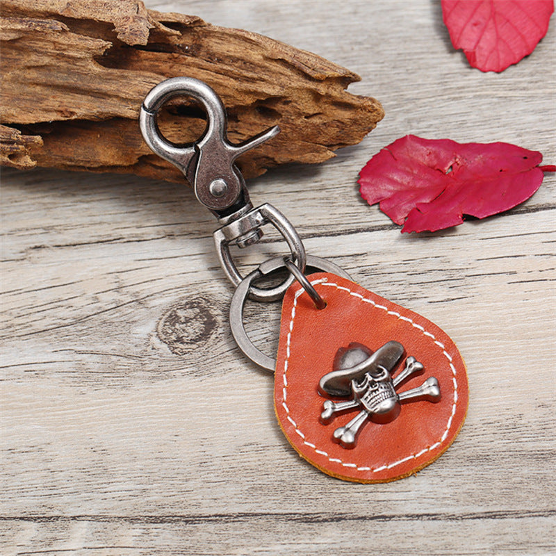 Wholesale Retro Skeleton Cowhide Keychain