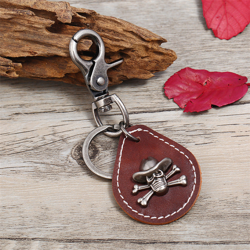 Wholesale Retro Skeleton Cowhide Keychain