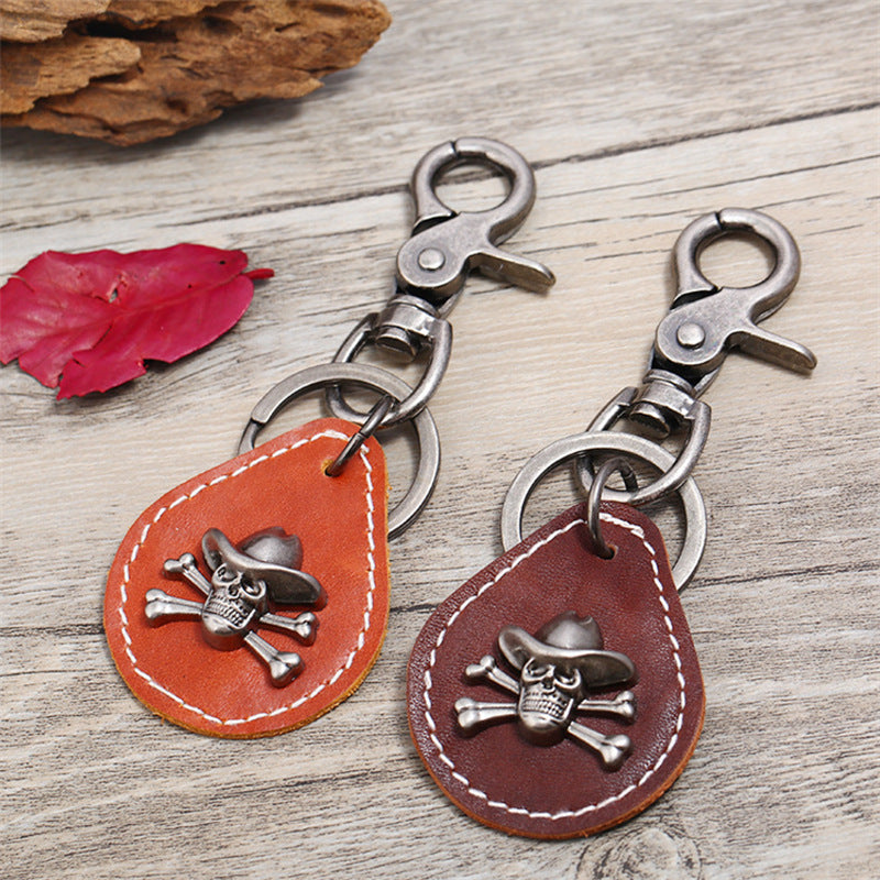 Wholesale Retro Skeleton Cowhide Keychain