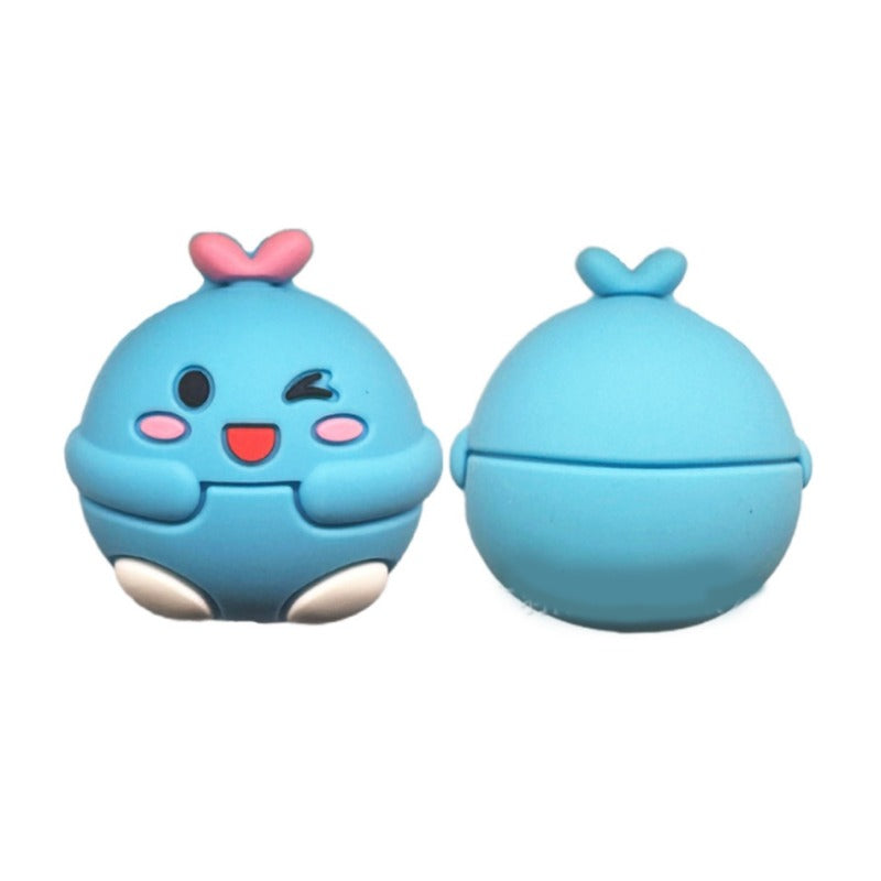 Wholesale 10pcs DIY Cartoon 3D Cute Blue Chick Silicone Beads