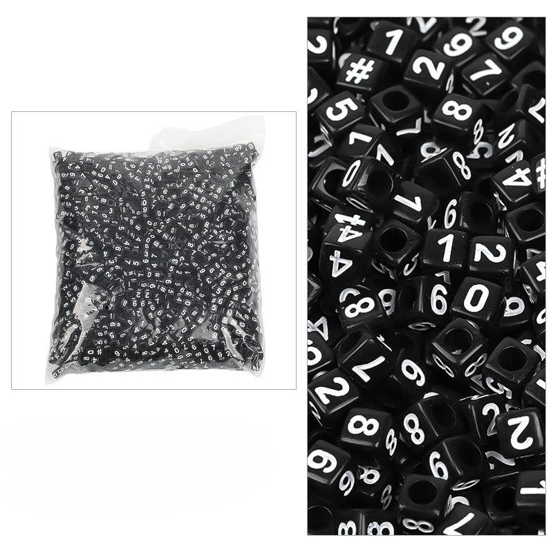 Wholesale 6mm 3100PCS/PACK Acrylic Letter Colored Square Loose Beads
