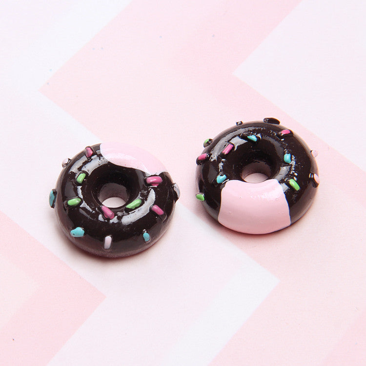 Wholesale Simulation donut food toy DIY resin accessories shoe buckle No Hole
