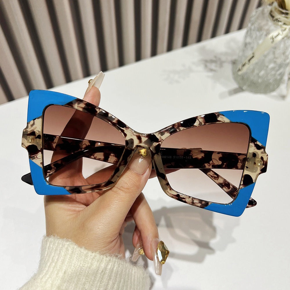 Wholesale Butterfly Cat-eye Colorful Pattern Sunglasses